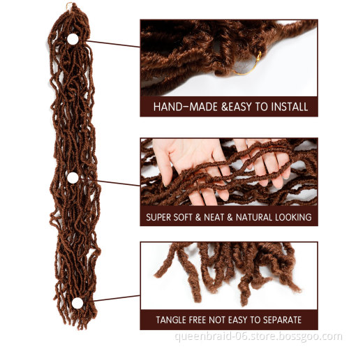 Nu Faux Locs Crochet Hair 18 Inch Natural Locs Crochet Braids 100% Premium Fiber Synthetic Hair African Roots Hair Extensions
